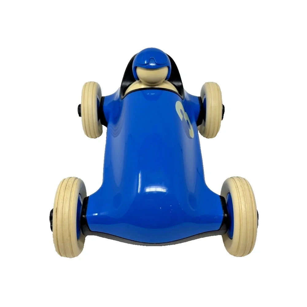 Playforever Blue Race Car Toy No. 3 with Driver Made in UK EUC